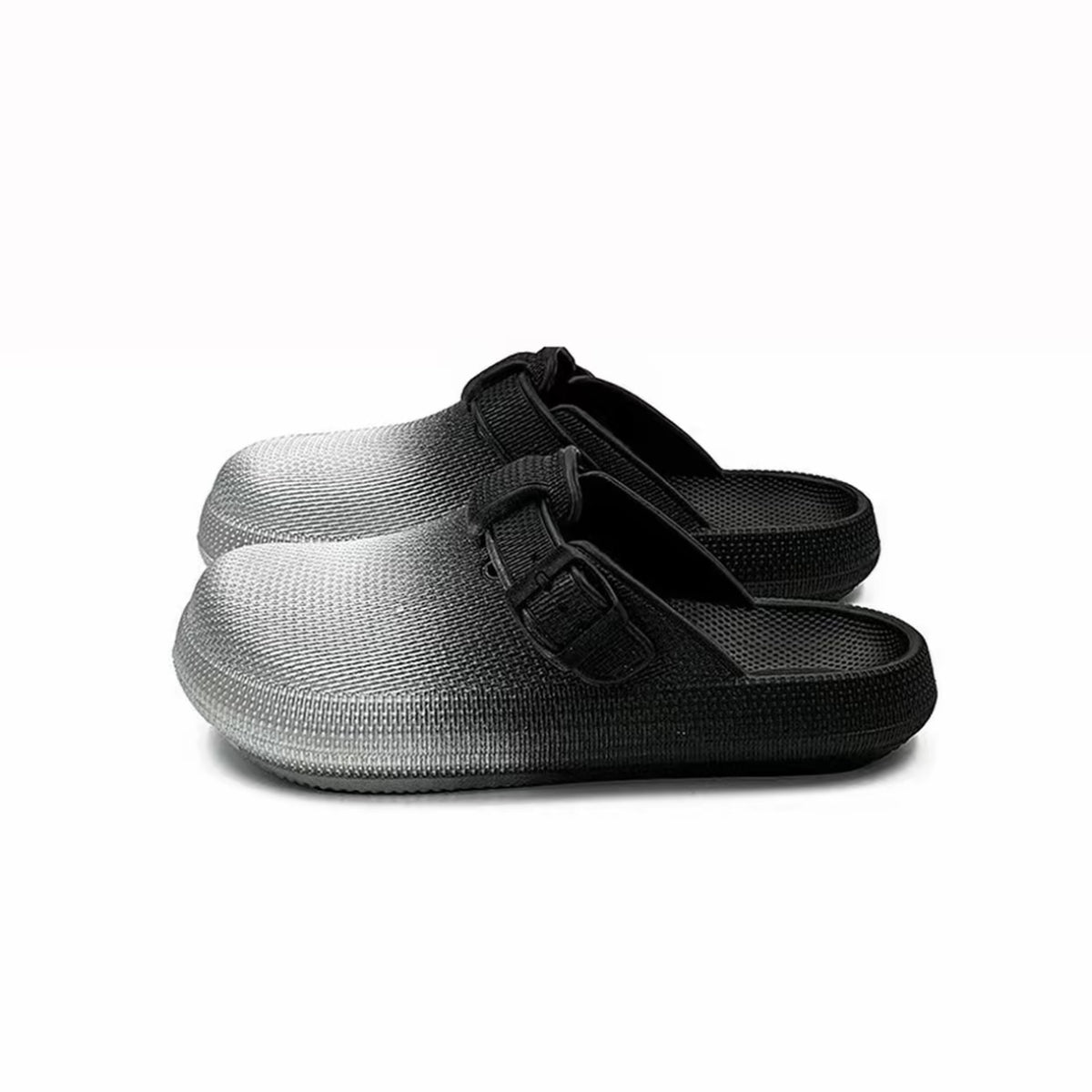 Soft Slip‑On Clogs for Women Men, Ergonomic Comfort Slippers, Adjustable Buckle Strap, Non‑Slip Lightweight Closed Toe Slides, Gradient House Shoes for Indoor Outdoor