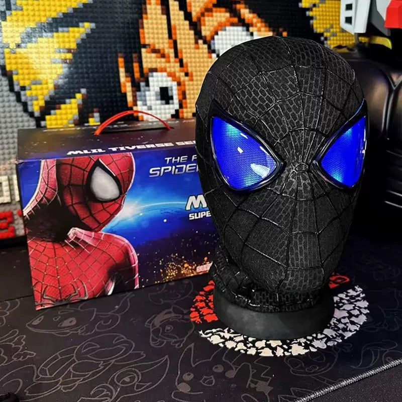 1:1 Remote-Controlled Elastic/ABS Wearable Spider-Man Mask,With lights, Halloween Mask, Cosplay