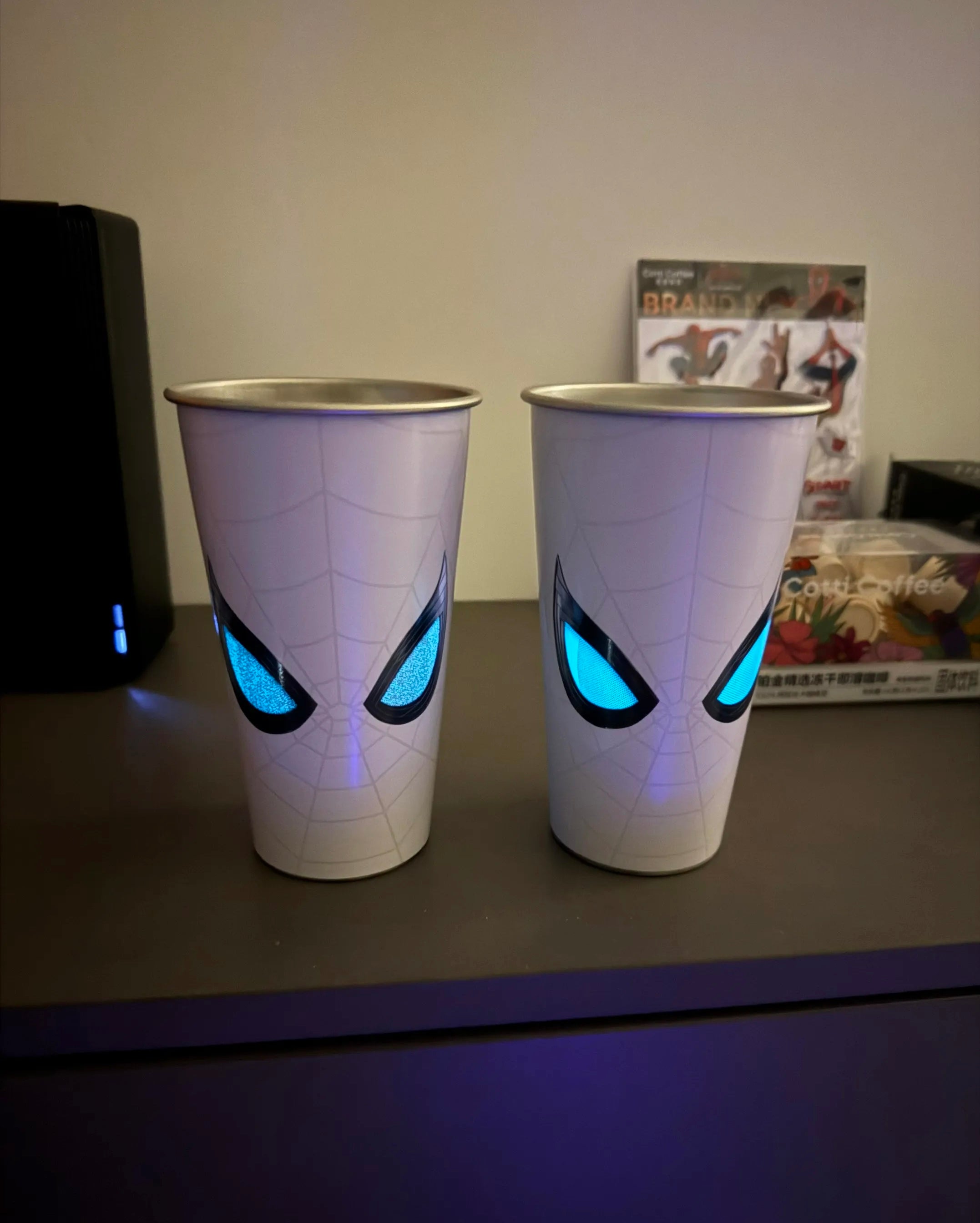 Spider Man co branded color changing cup, a cup that will change color when filled with ice cubes,Starting school water cup